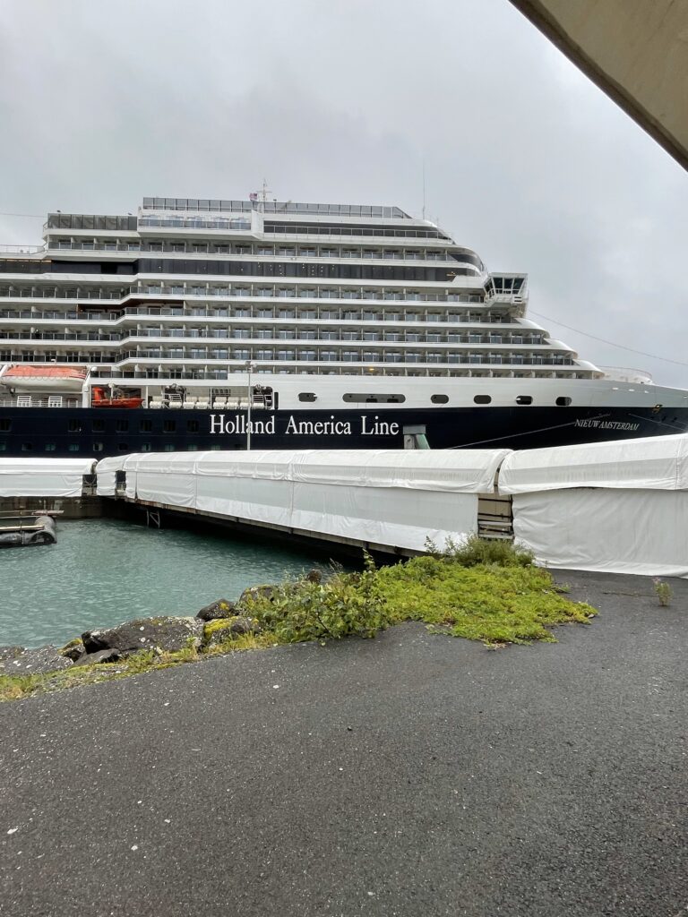 View of Holland America Nieuw Amsterdam cruise ship